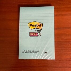 Pack of 4 Post-it Super Sticky Notes 4” x 6”